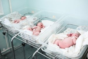 Bebés en el nido de un hospital